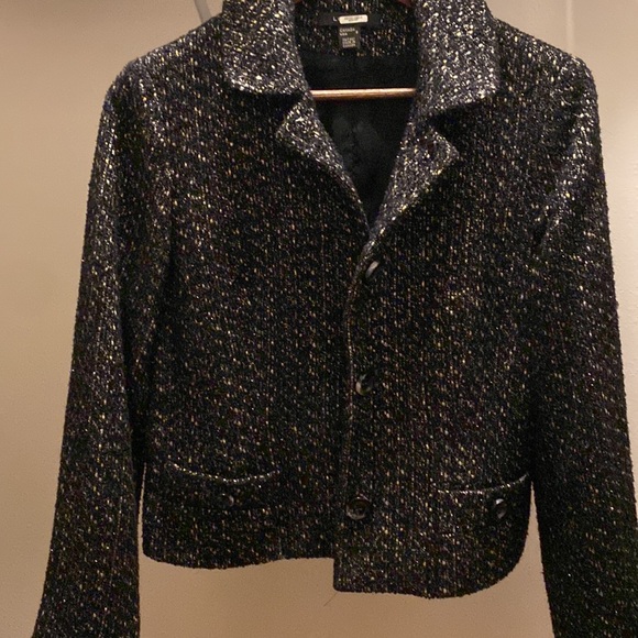 Black/Gold Sparkle Blazer Sweater - Picture 4 of 4